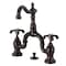 Kingston Brass Bridge Bathroom Faucet with Brass Pop-Up, Oil Rubbed Bronze KS7975TX - alternate 1